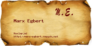 Marx Egbert névjegykártya
